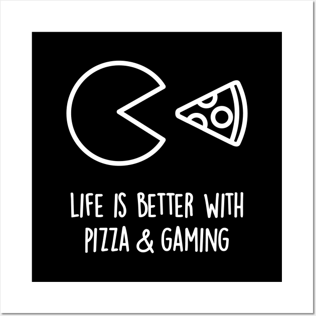 Life is better with pizza and gaming Wall Art by Happy Lime